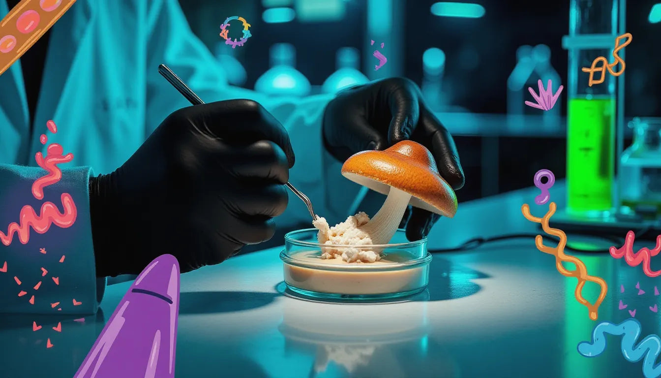 Hero image showcasing the precision and science behind mushroom cloning techniques