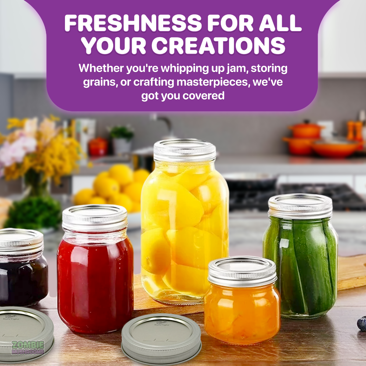 canning lids with rings - for secure storing