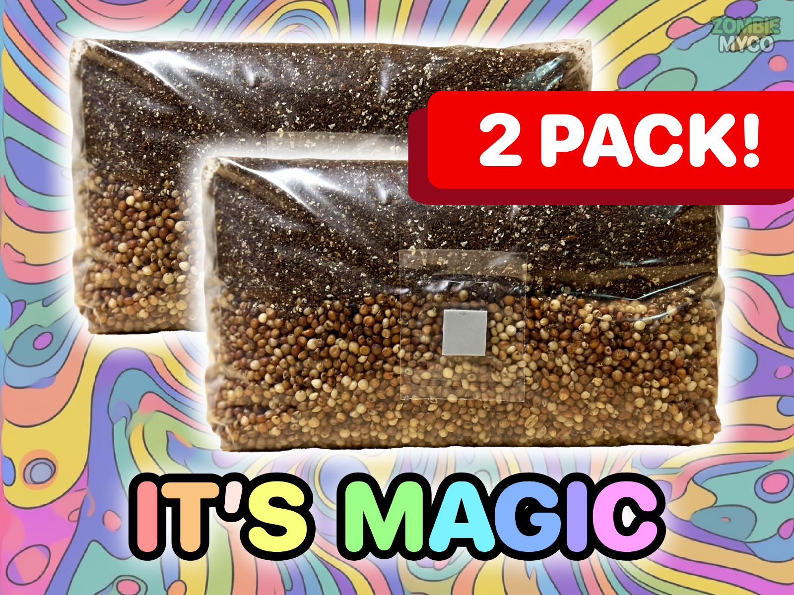 image of 2 packs mushroom grow bag
