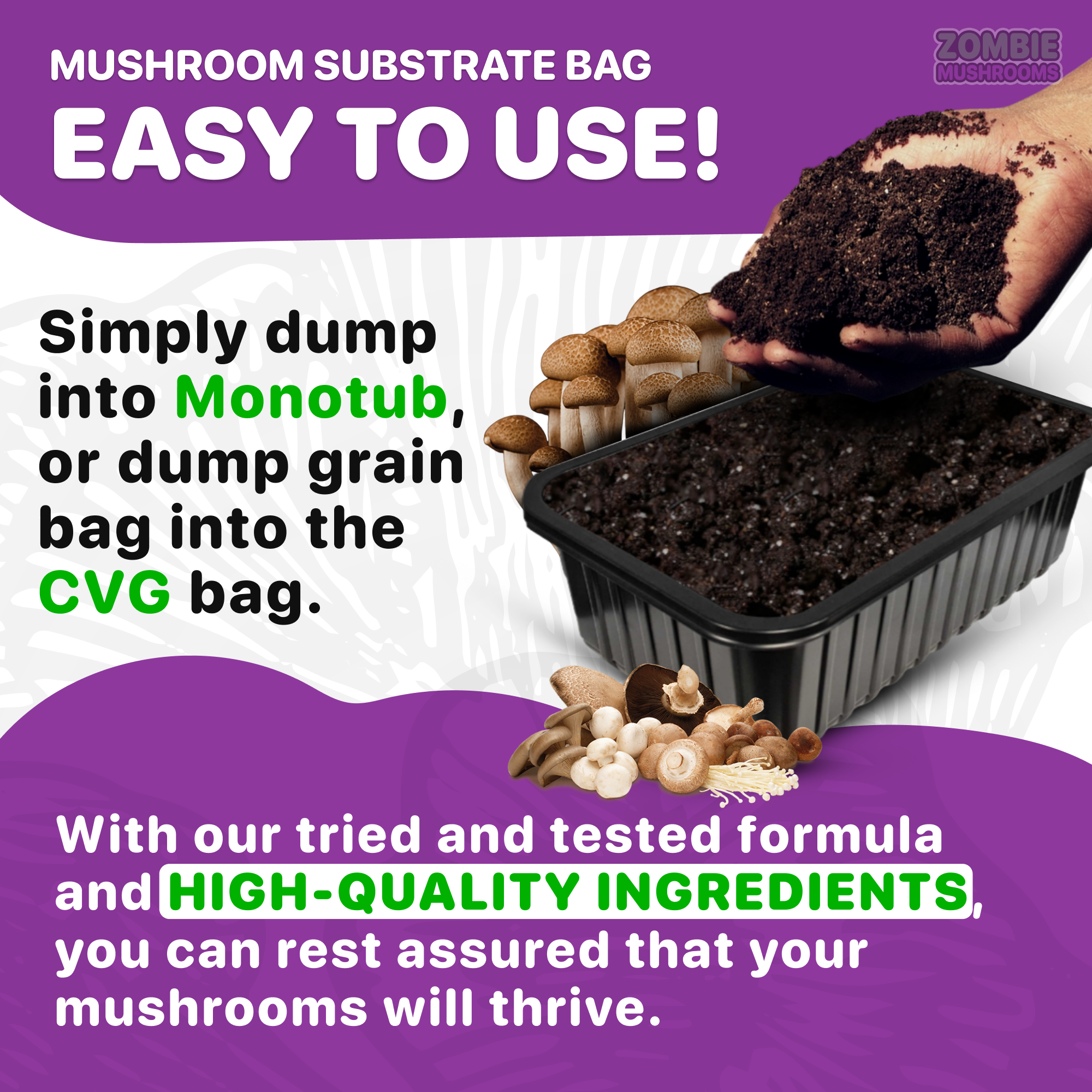 MUSHROOM SUBSTRATE BAG! EASY TO USE!