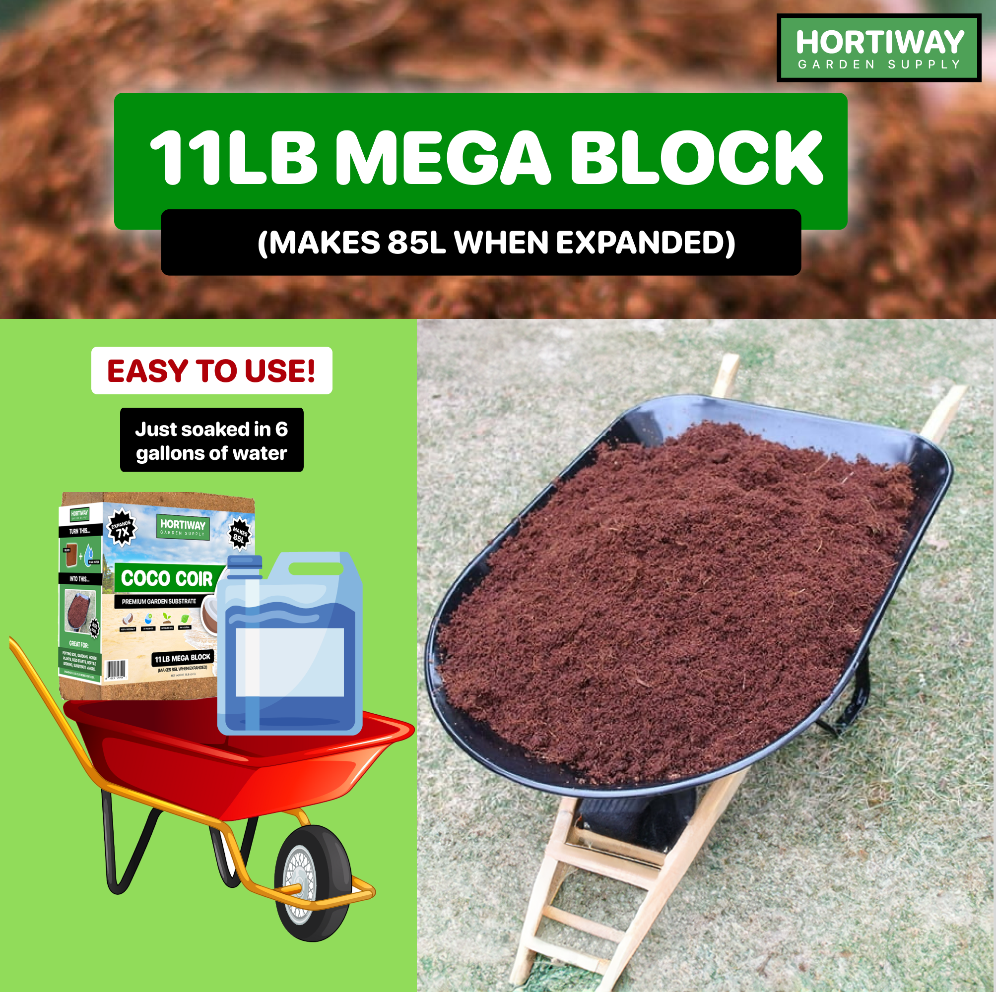 11LB MEGA BLOCK - PREMIUM COCO COIR BRICK