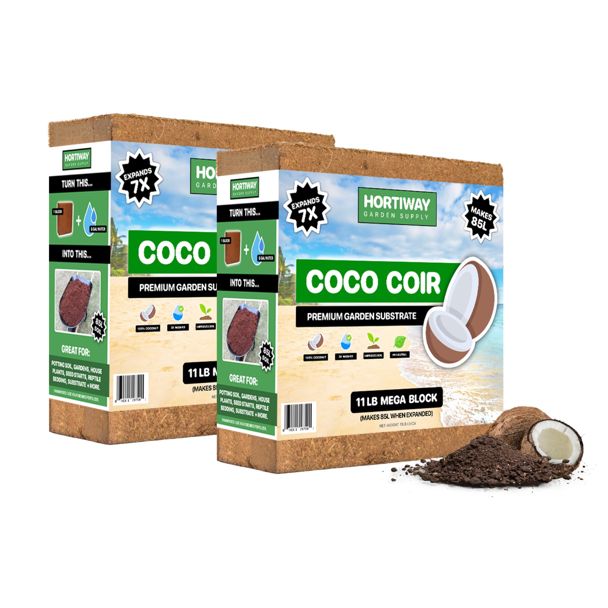 Premium Coco Coir Brick -100% Organic, Low EC & pH Balance