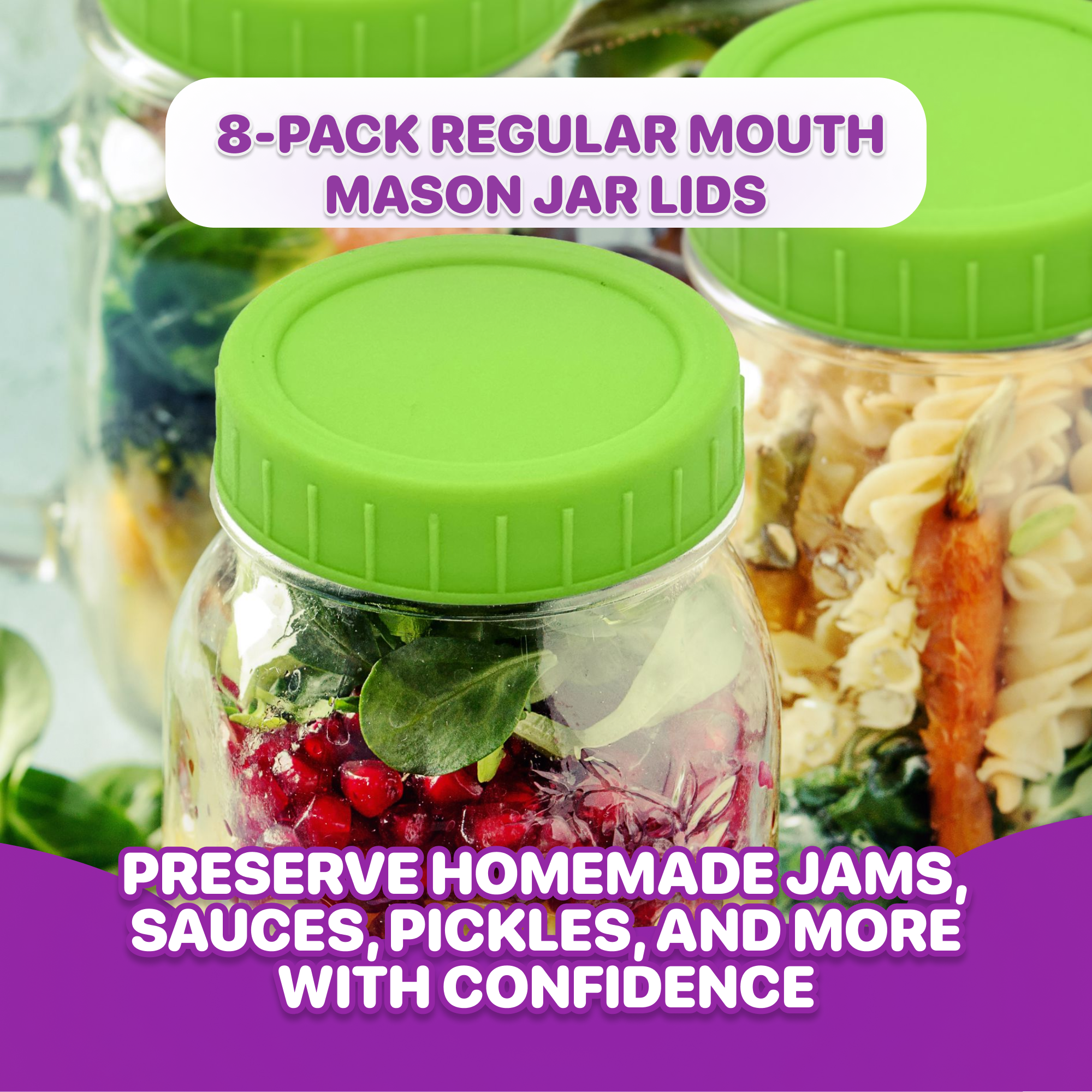 8 pack regular mouth mason jar lids