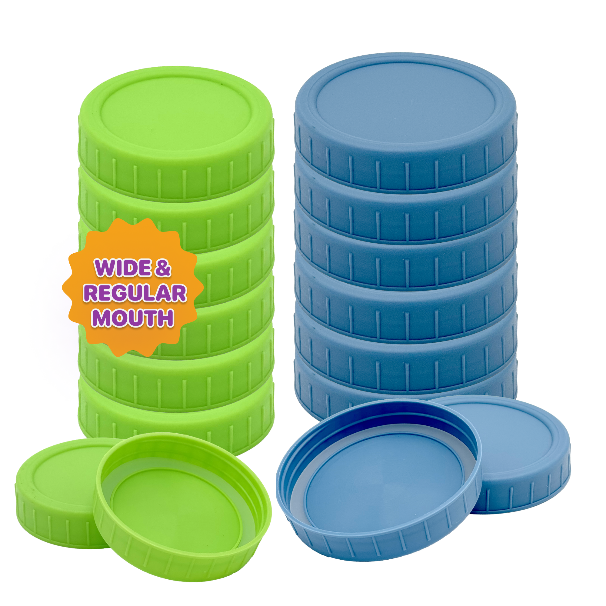 Mason Jar Lids for Ball, Plastic Caps for Canning and Storage Jars