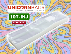 10T-INJ - 5x4x18 - Unicorn Mushroom Grow Bags With Injection Port - Bulk - Wholesale