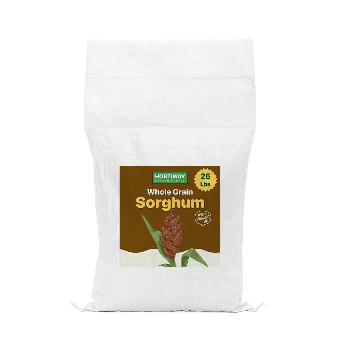 an image of whole grain sorghum (25lbs) - in a white packaging