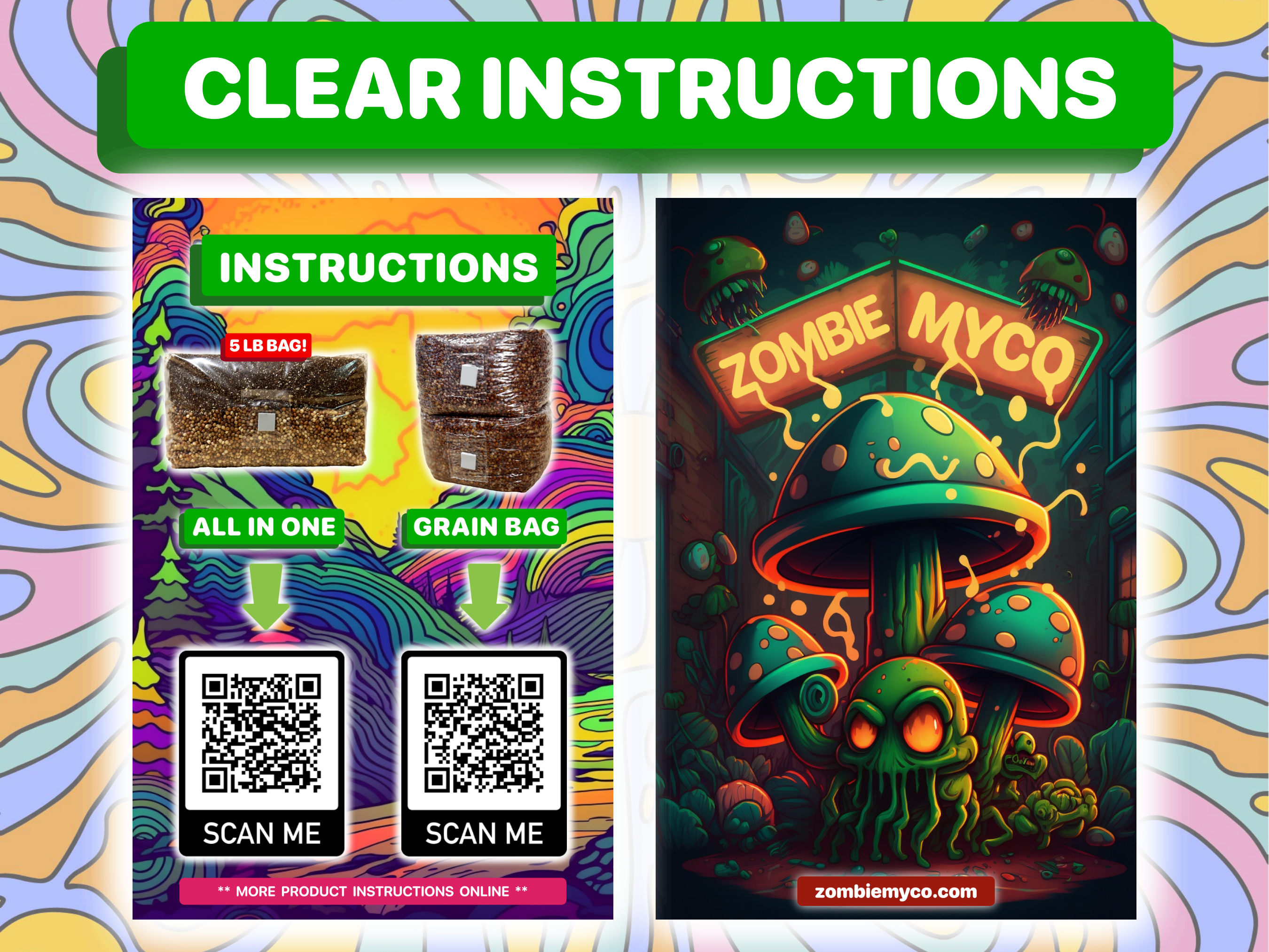 clear instructions - purchase of all in one and grain bag - QR code