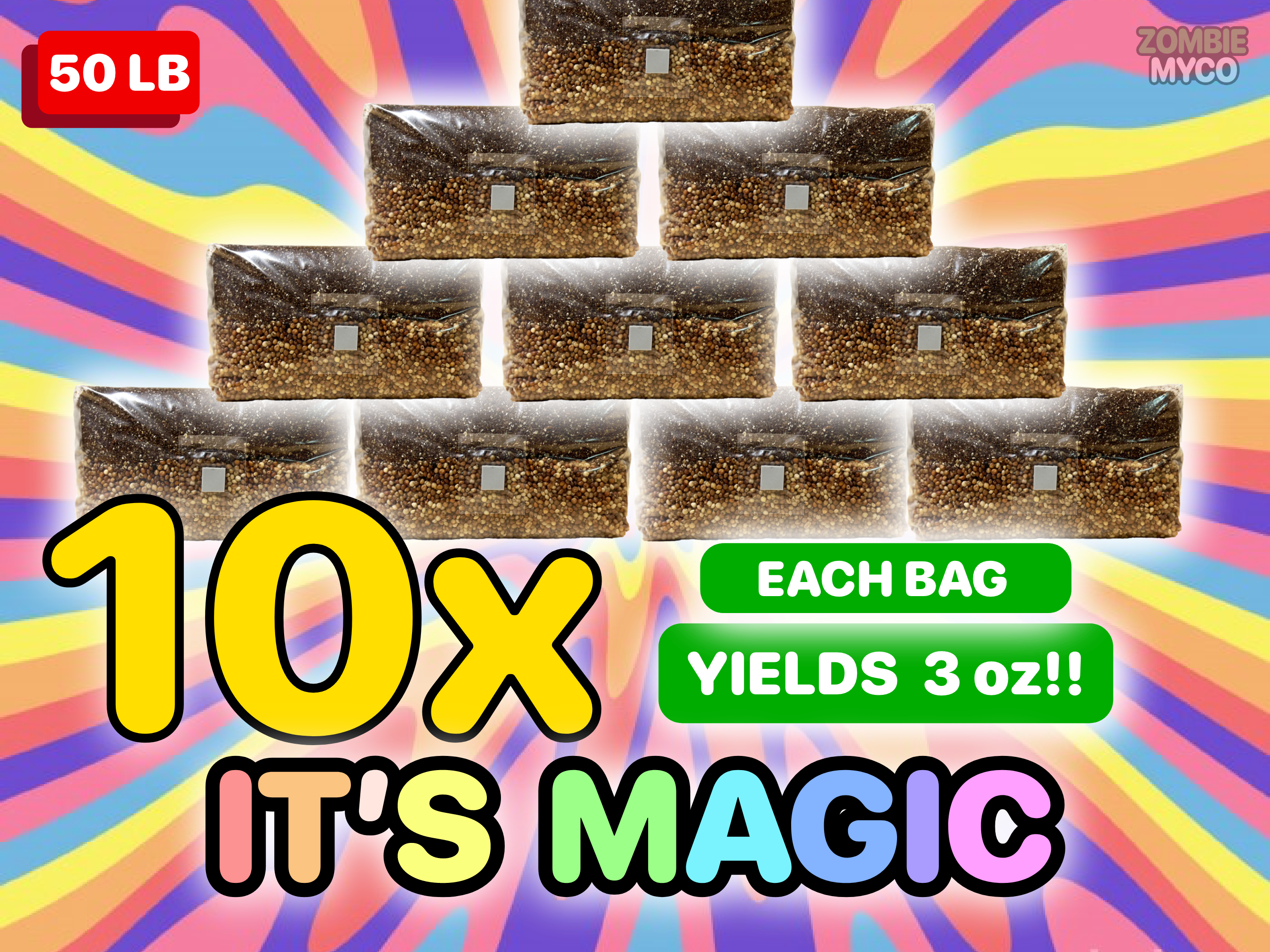 10X Mushroom Grow Bag - All In One - EACH BAG YIELDS 3OZ