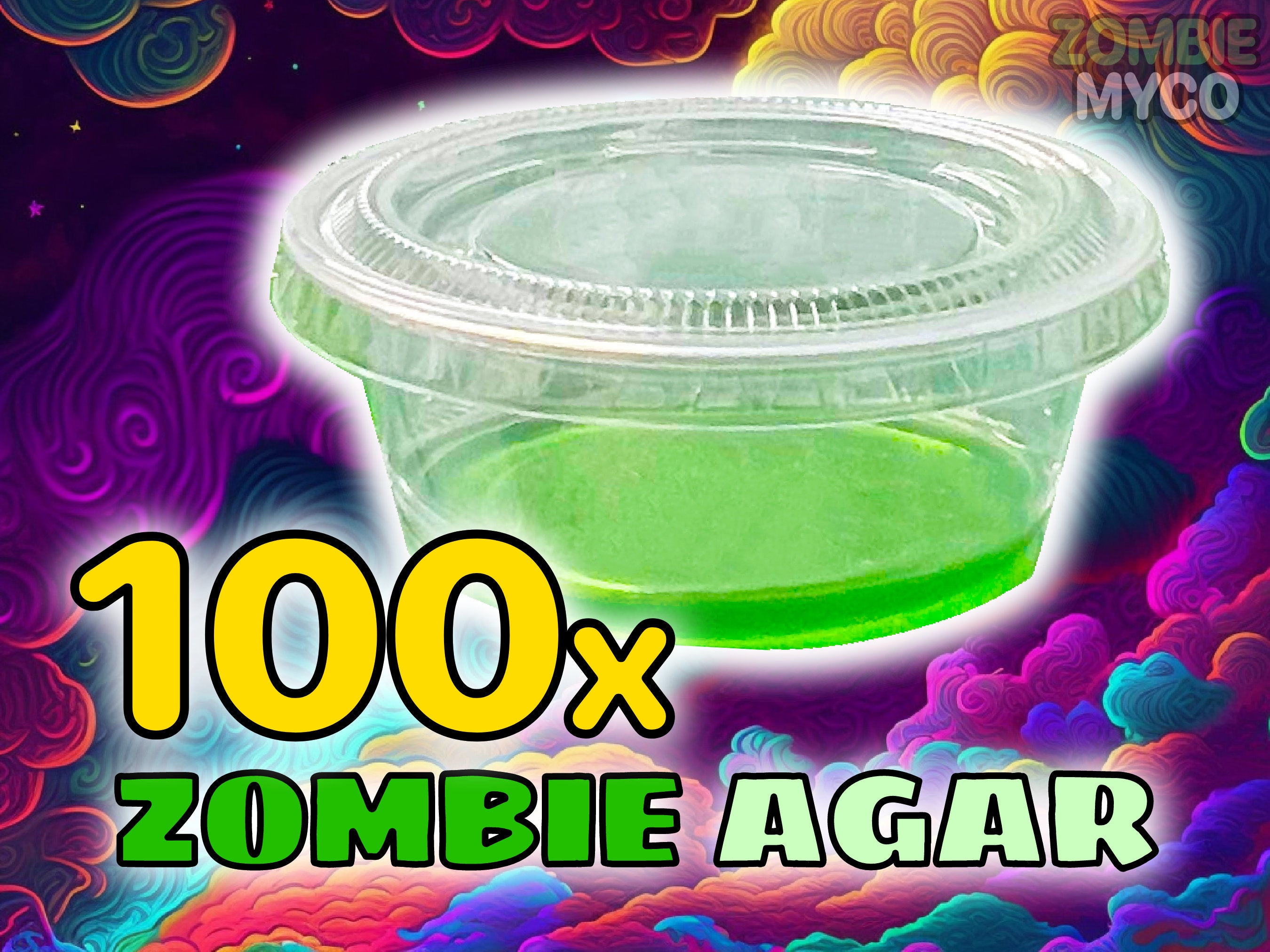 100x Agar Cups - 100% Sterile Agar Cups - Zombie Agar