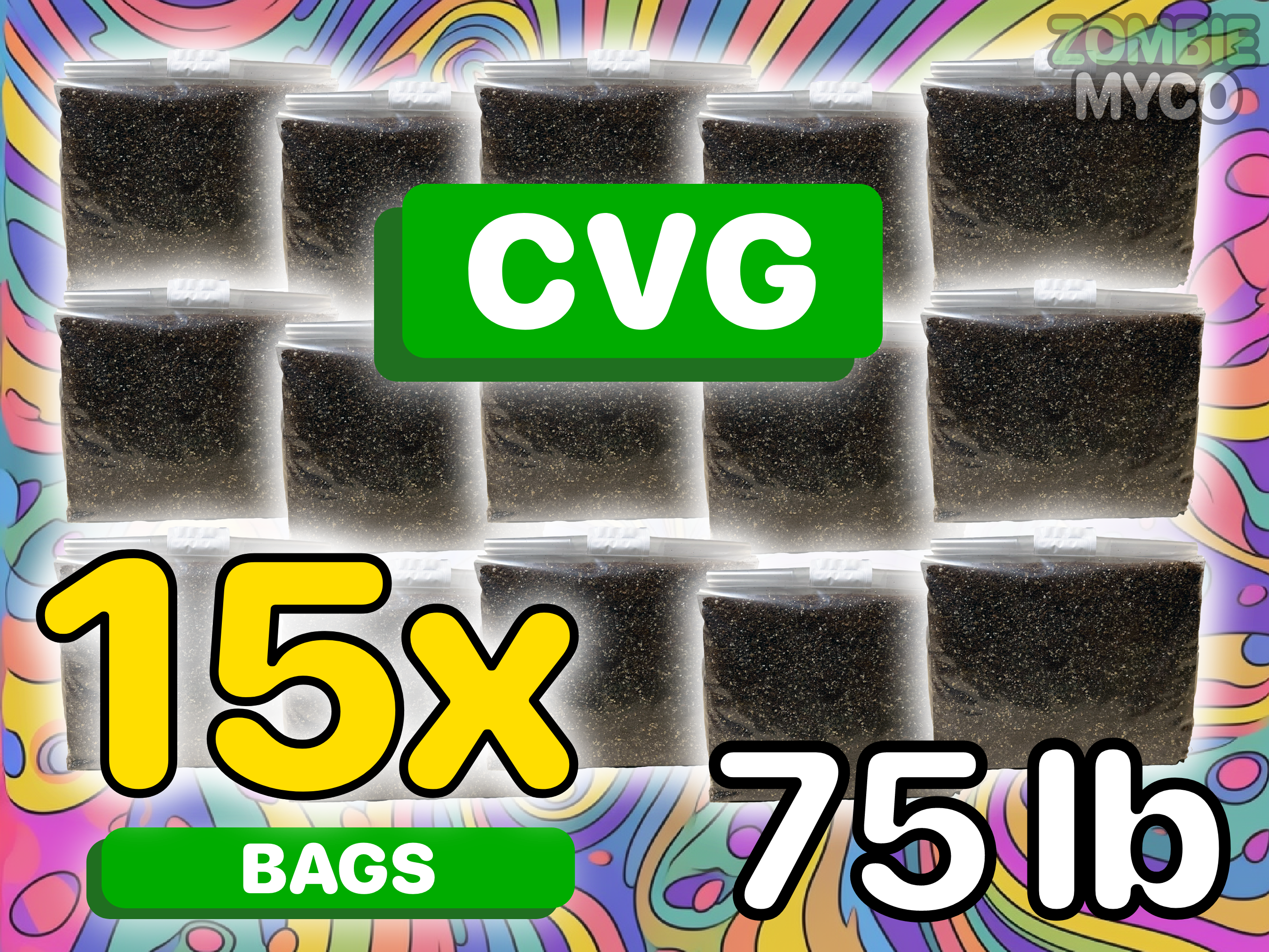a picture of 15x bags of CVG (75lb)