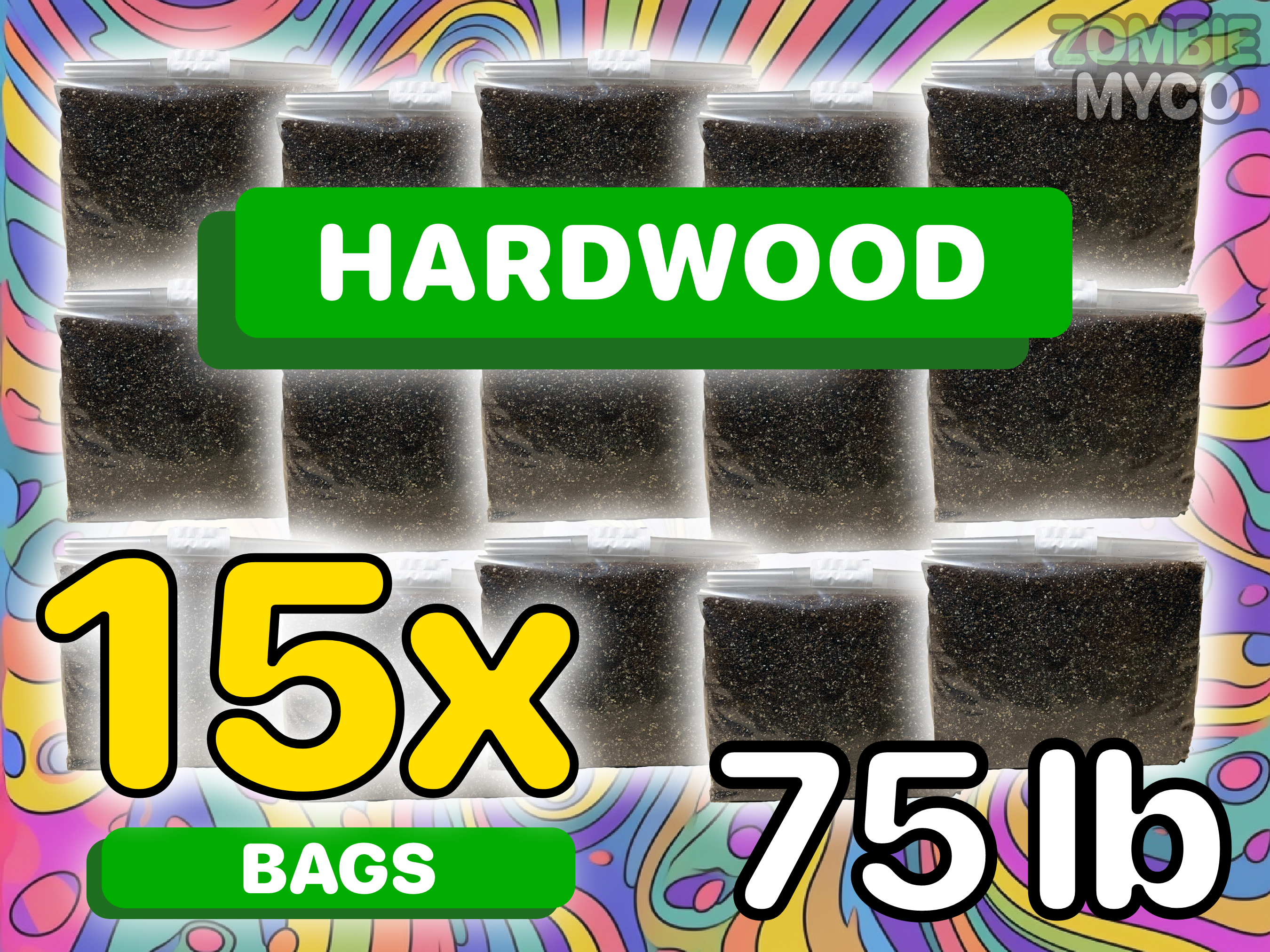 15x bags of Hardwood Sawdust Mushroom Substrate (75lb)