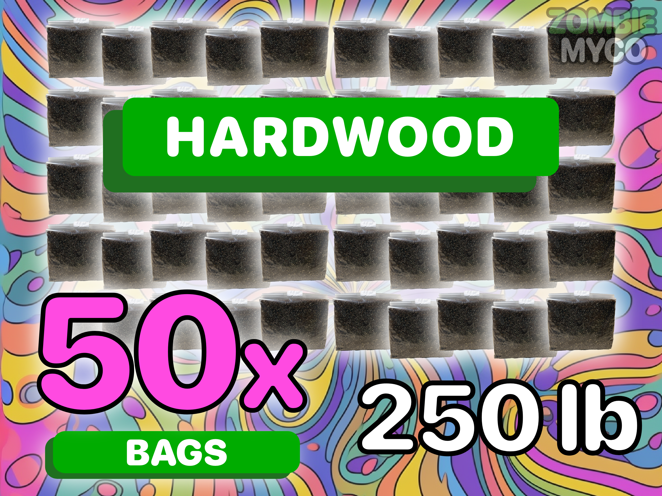 50x bags of Hardwood Sawdust Mushroom Substrate (250lb)