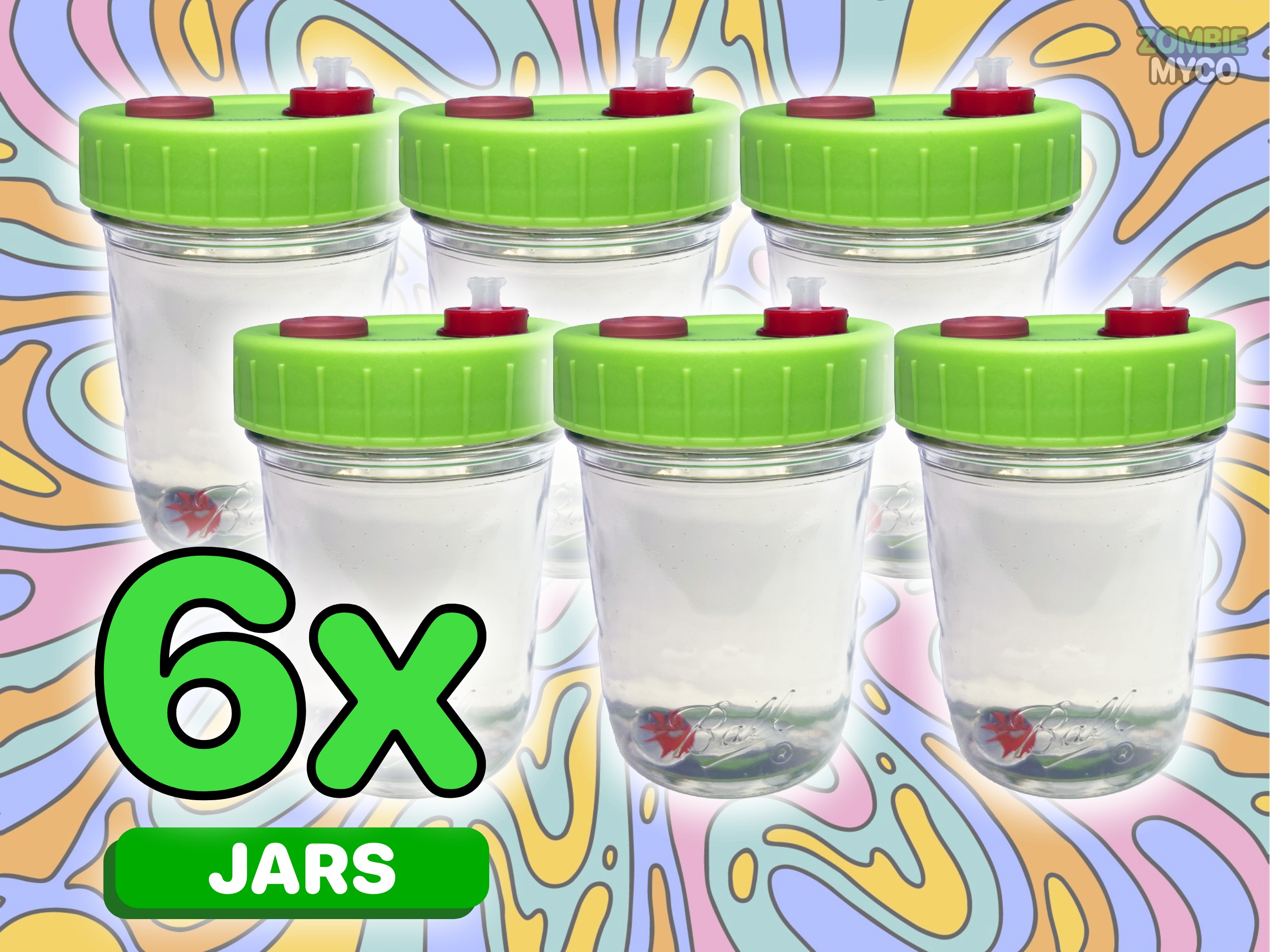 6x Liquid Culture Solutions - Mushroom Liquid Culture Jars